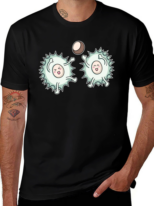Funny White Blood Cells Playing Ball Black T-Shirt