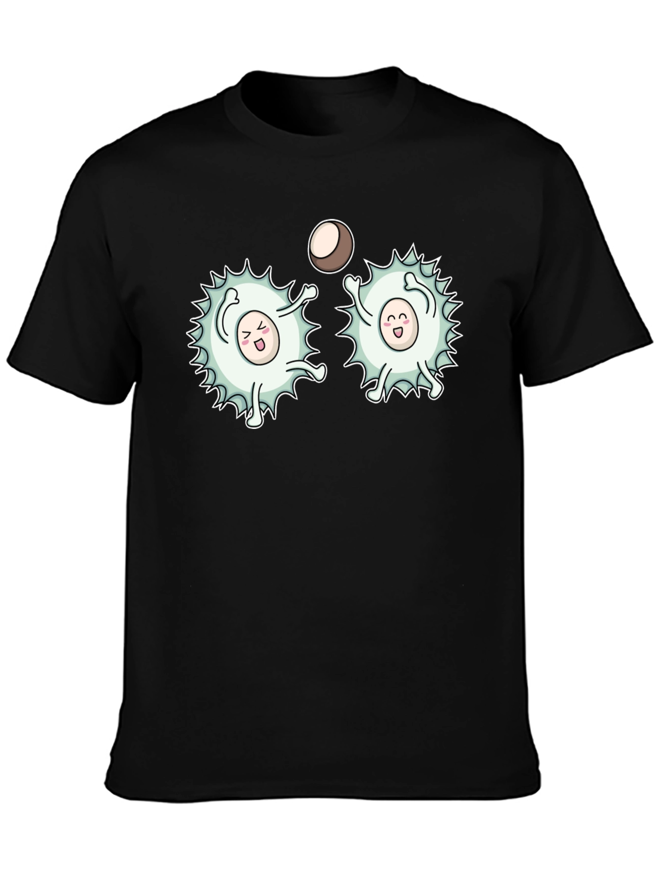 Funny White Blood Cells Playing Ball Black T-Shirt