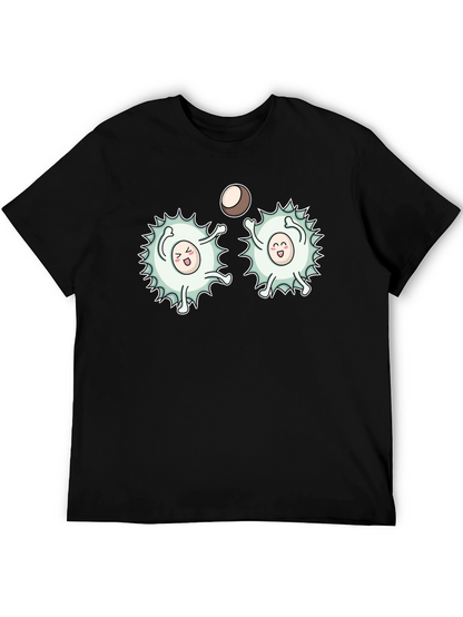 Funny White Blood Cells Playing Ball Black T-Shirt