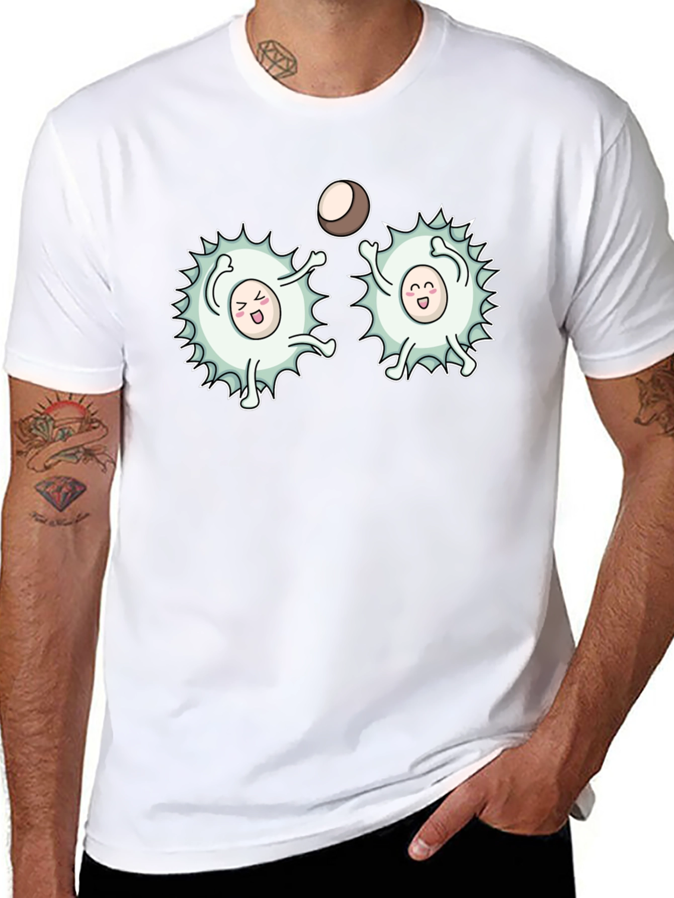 Funny White Blood Cells Playing Ball Black T-Shirt