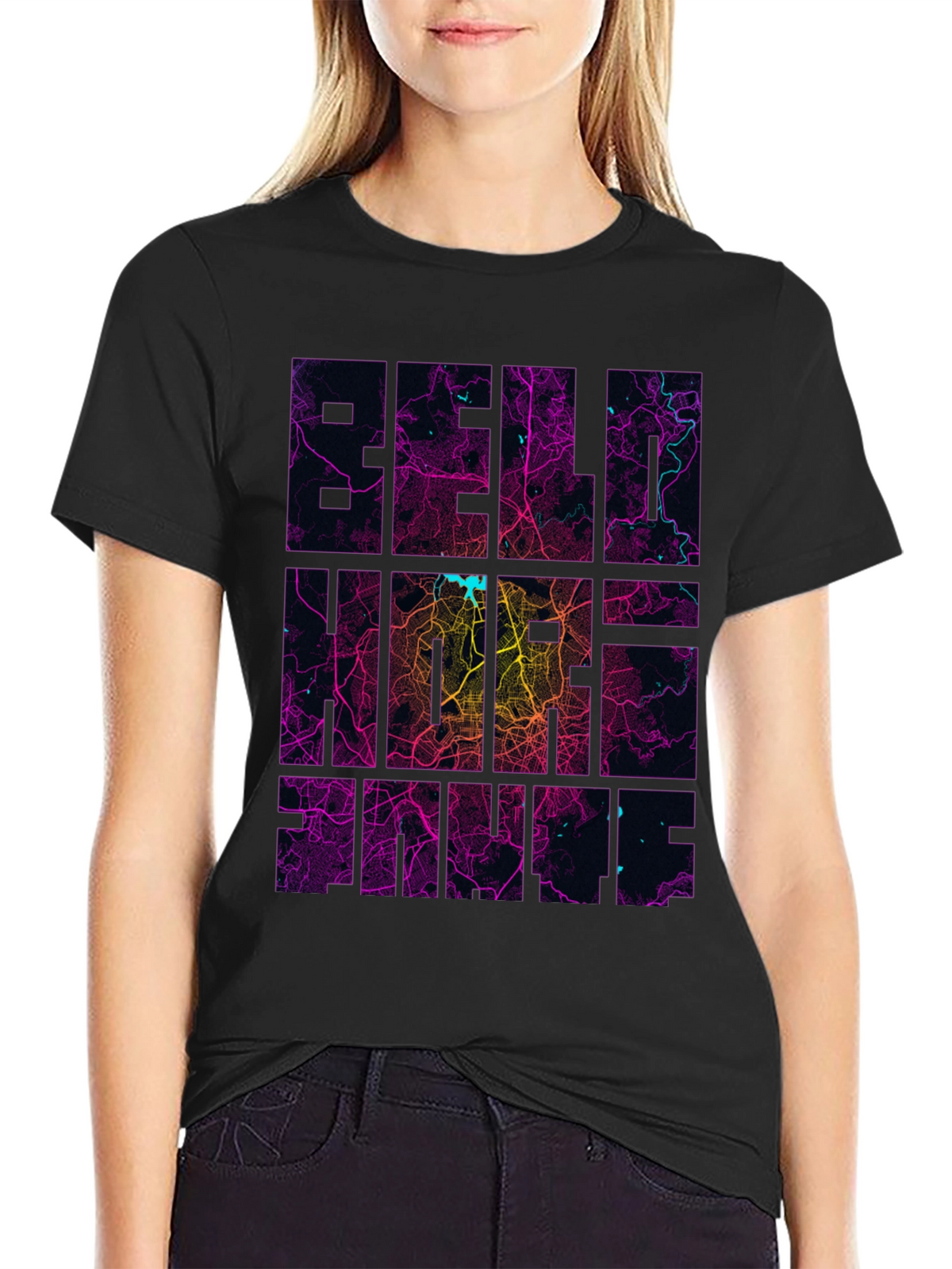 Berlin Neon Map Graphic Tee - Modern Streetwear