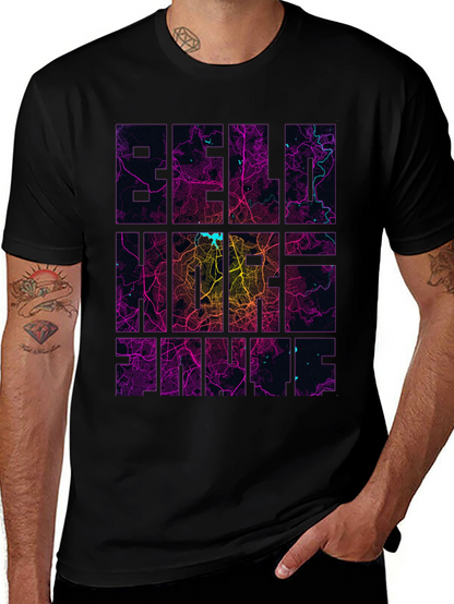 Berlin Neon Map Graphic Tee - Modern Streetwear