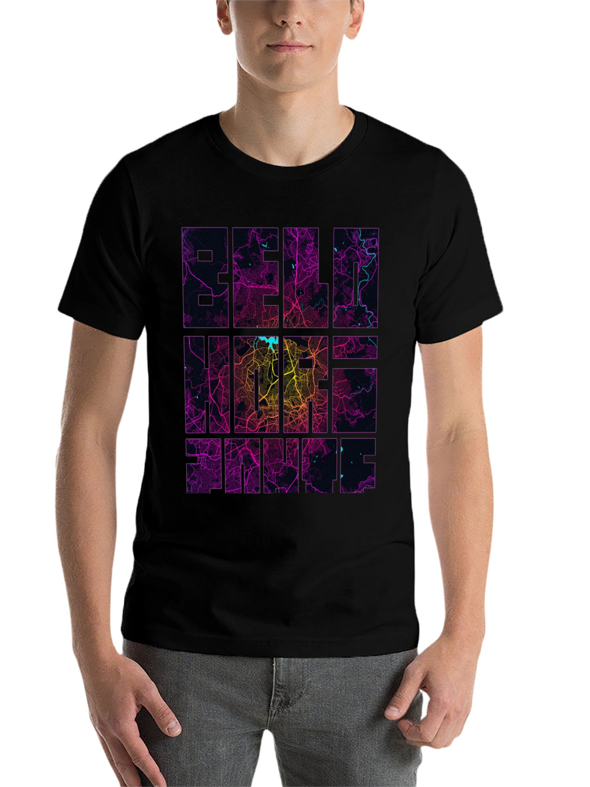 Berlin Neon Map Graphic Tee - Modern Streetwear