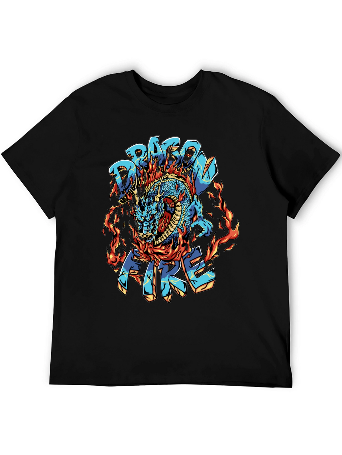 Dragon Fire Graphic Black T-Shirt