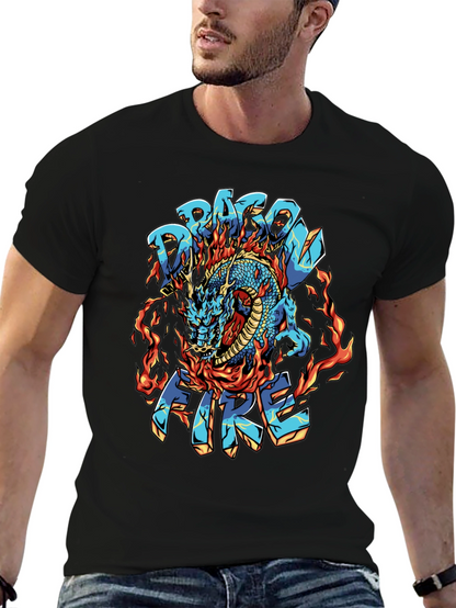 Dragon Fire Graphic Black T-Shirt