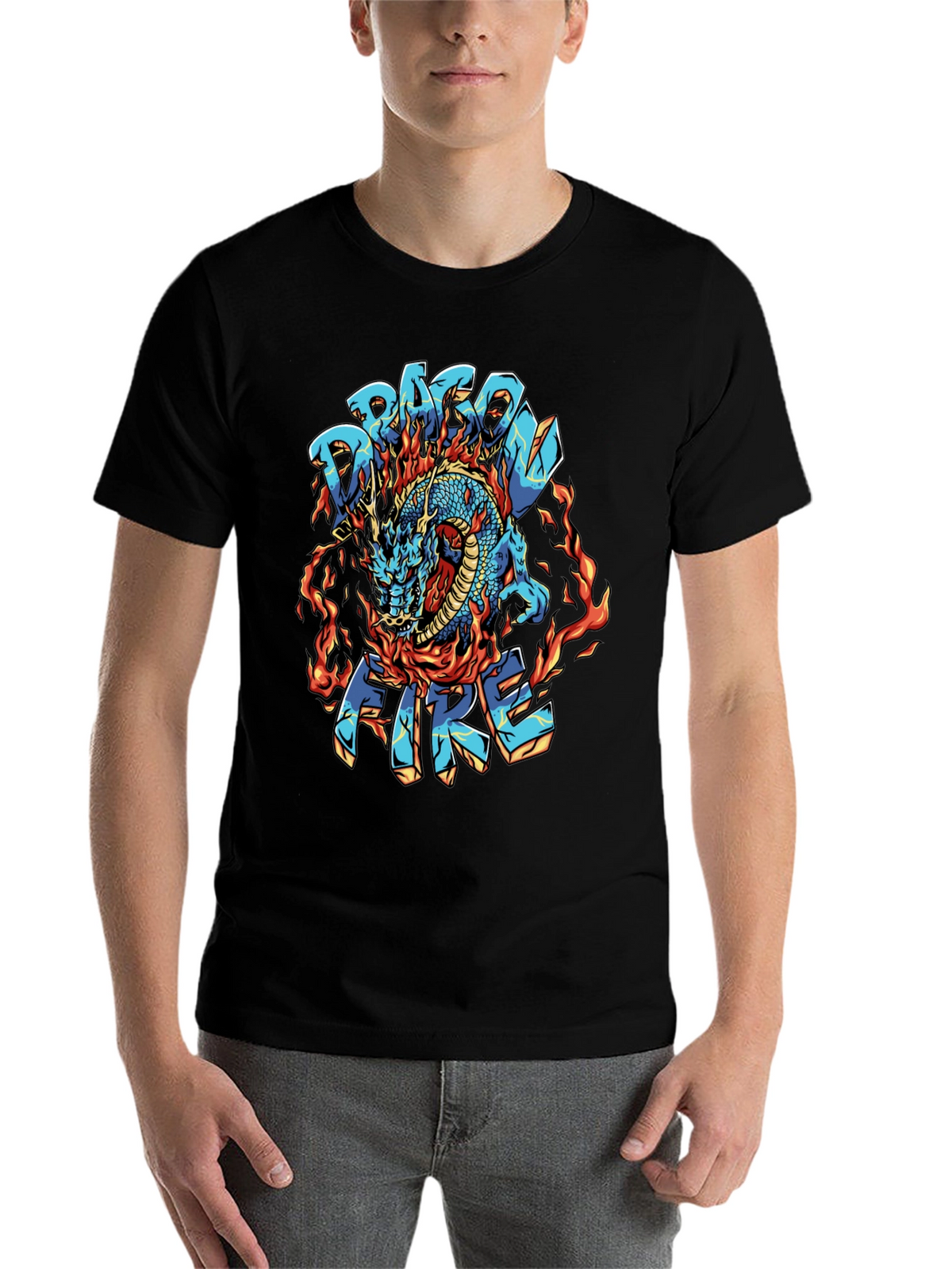 Dragon Fire Graphic Black T-Shirt