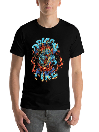 Dragon Fire Graphic Black T-Shirt