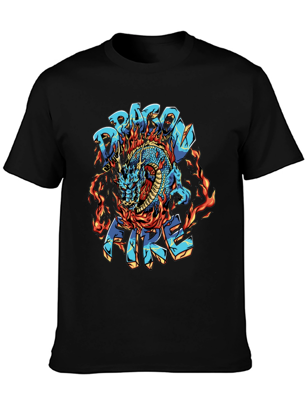 Dragon Fire Graphic Black T-Shirt