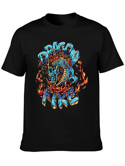 Dragon Fire Graphic Black T-Shirt
