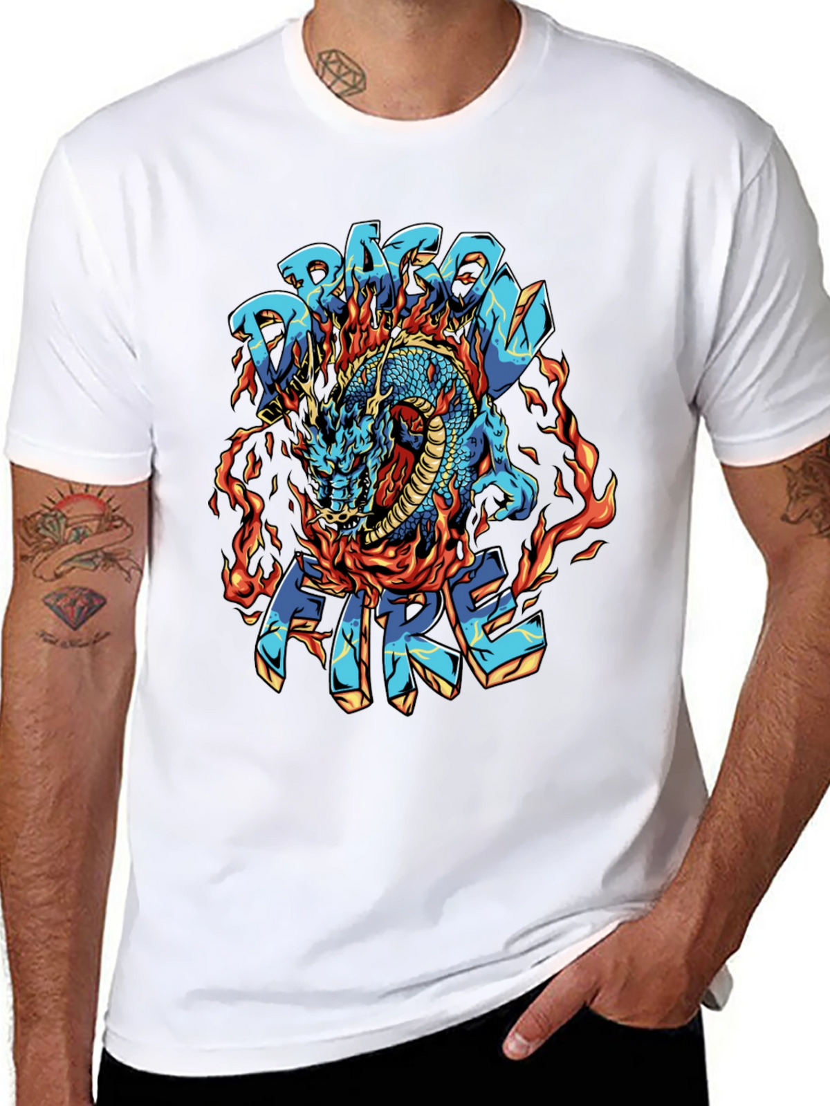 Dragon Fire Graphic Black T-Shirt