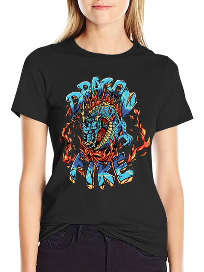 Dragon Fire Graphic Black T-Shirt