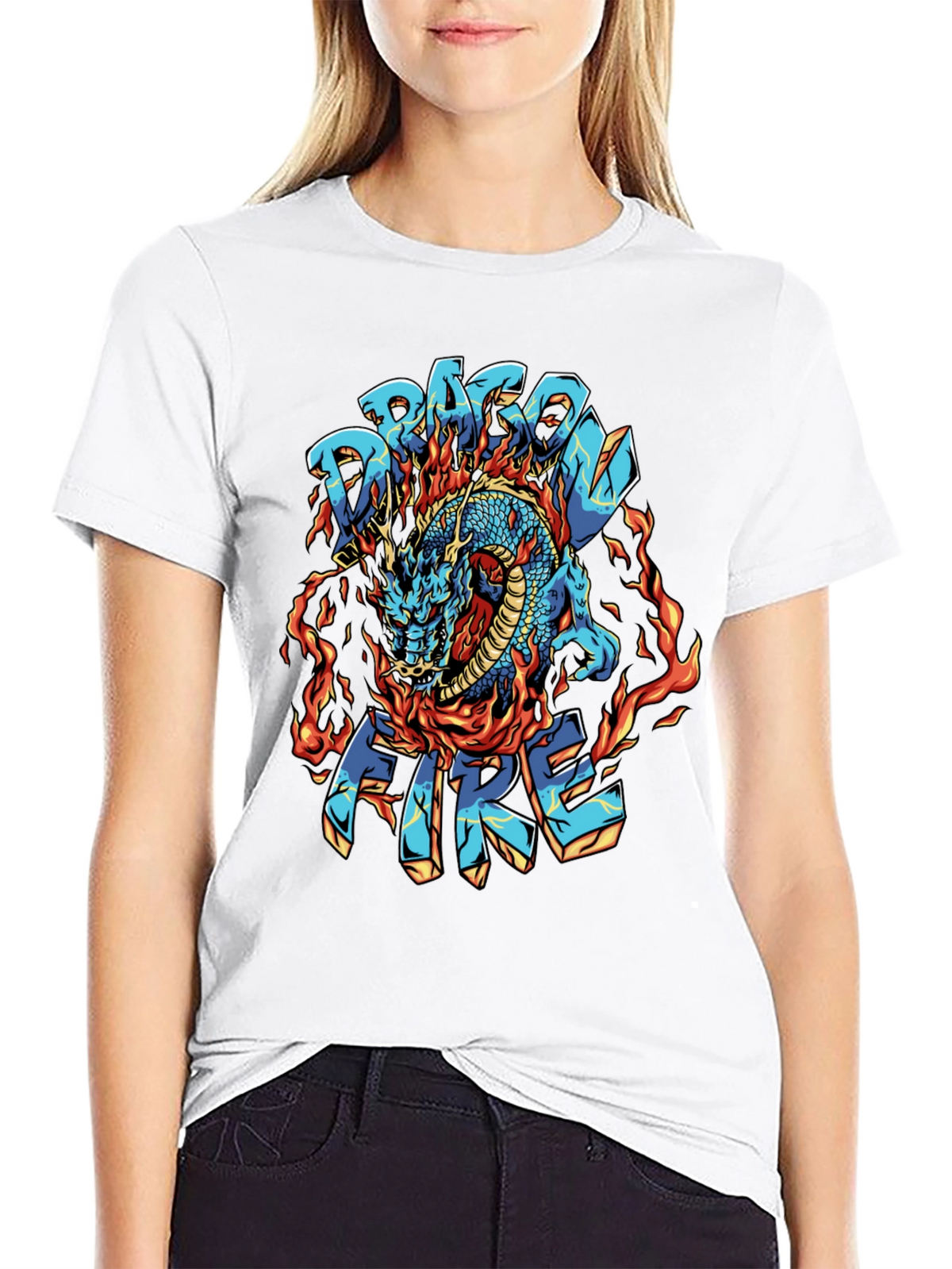 Dragon Fire Graphic Black T-Shirt