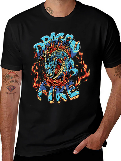 Dragon Fire Graphic Black T-Shirt