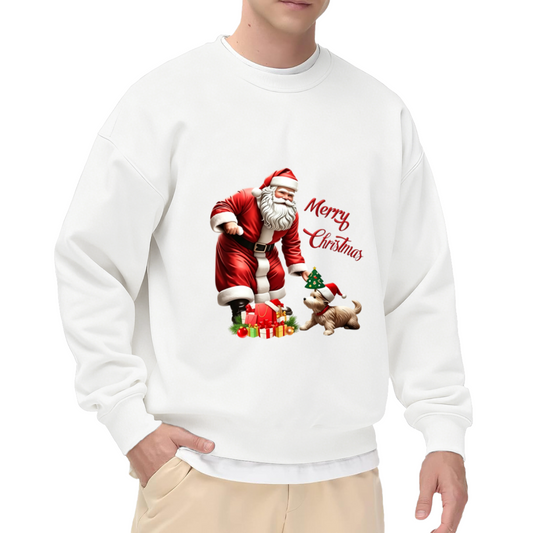 Lovely Santa Puppy Merry Christmas Crew Sweatshirt