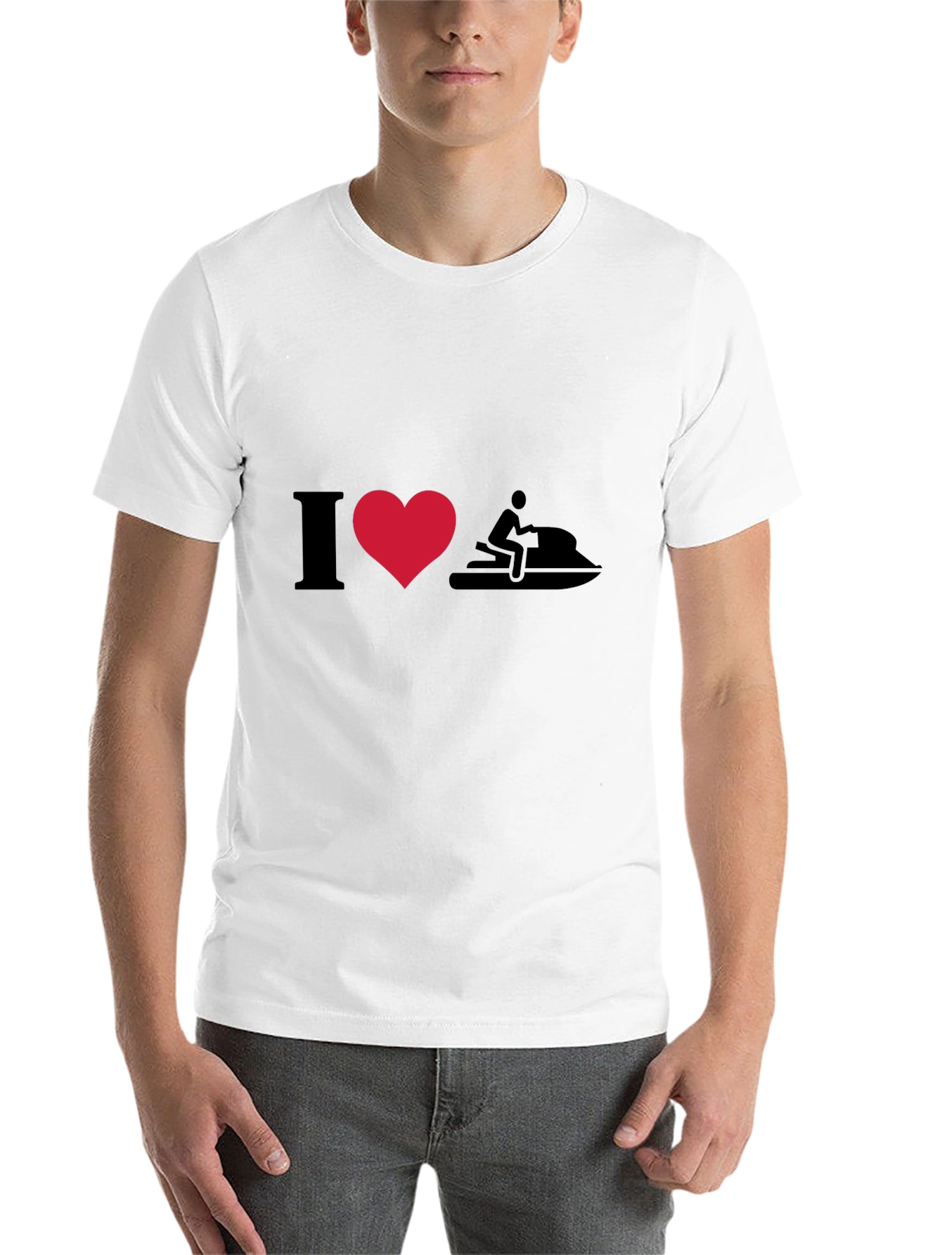 I Heart Jet Skiing T-Shirt - Black Cotton Tee