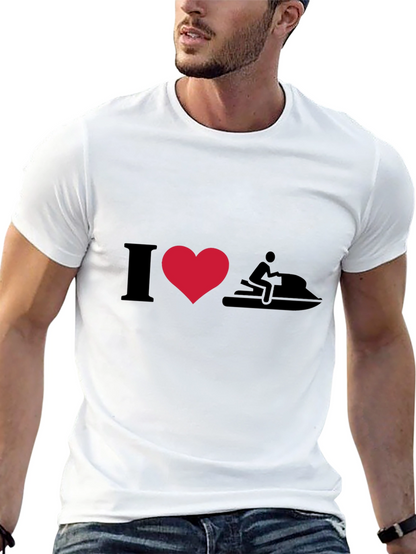 I Heart Jet Skiing T-Shirt - Black Cotton Tee