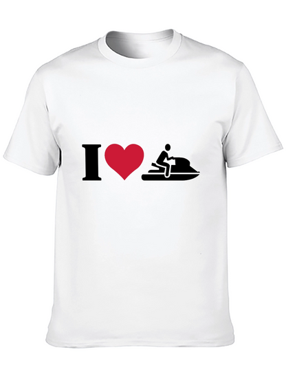 I Heart Jet Skiing T-Shirt - Black Cotton Tee