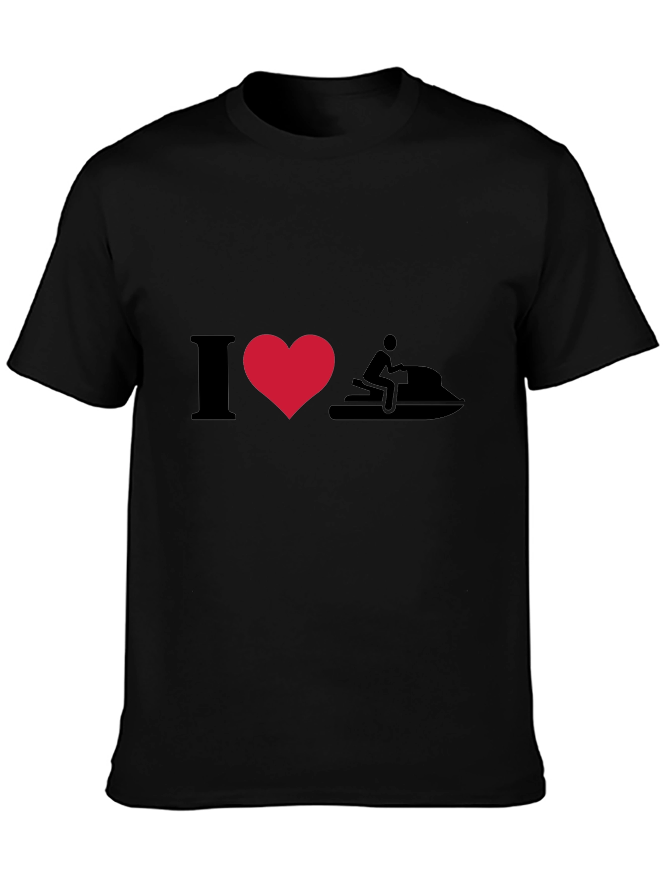 I Heart Jet Skiing T-Shirt - Black Cotton Tee