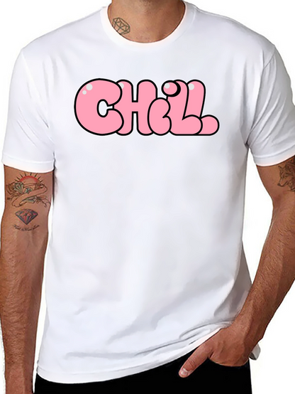 Chill Bubble Letter Graphic Tee - Black