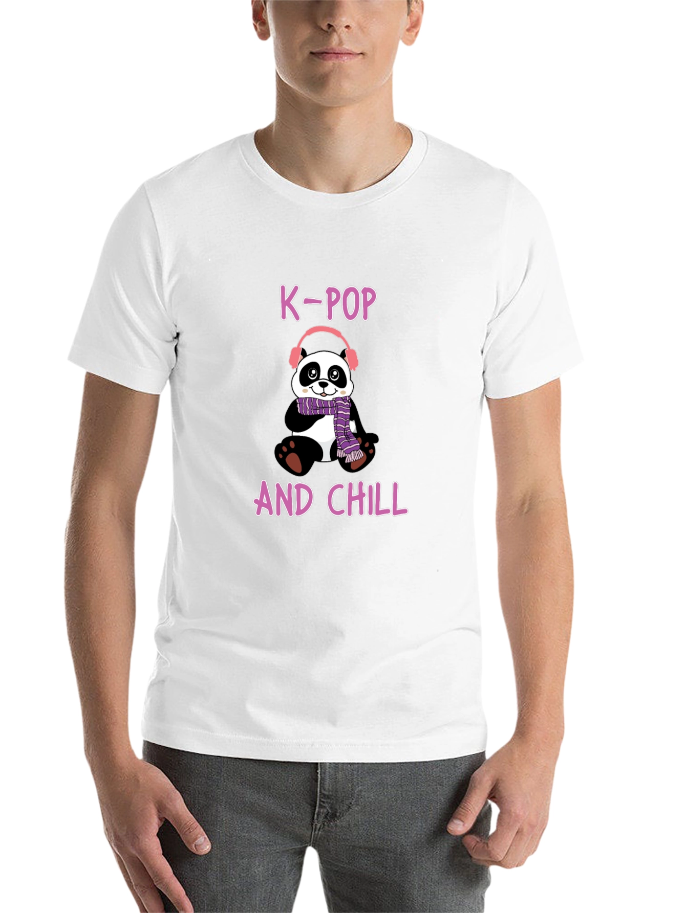 K-Pop and Chill Panda T-Shirt - Fun Music Tee