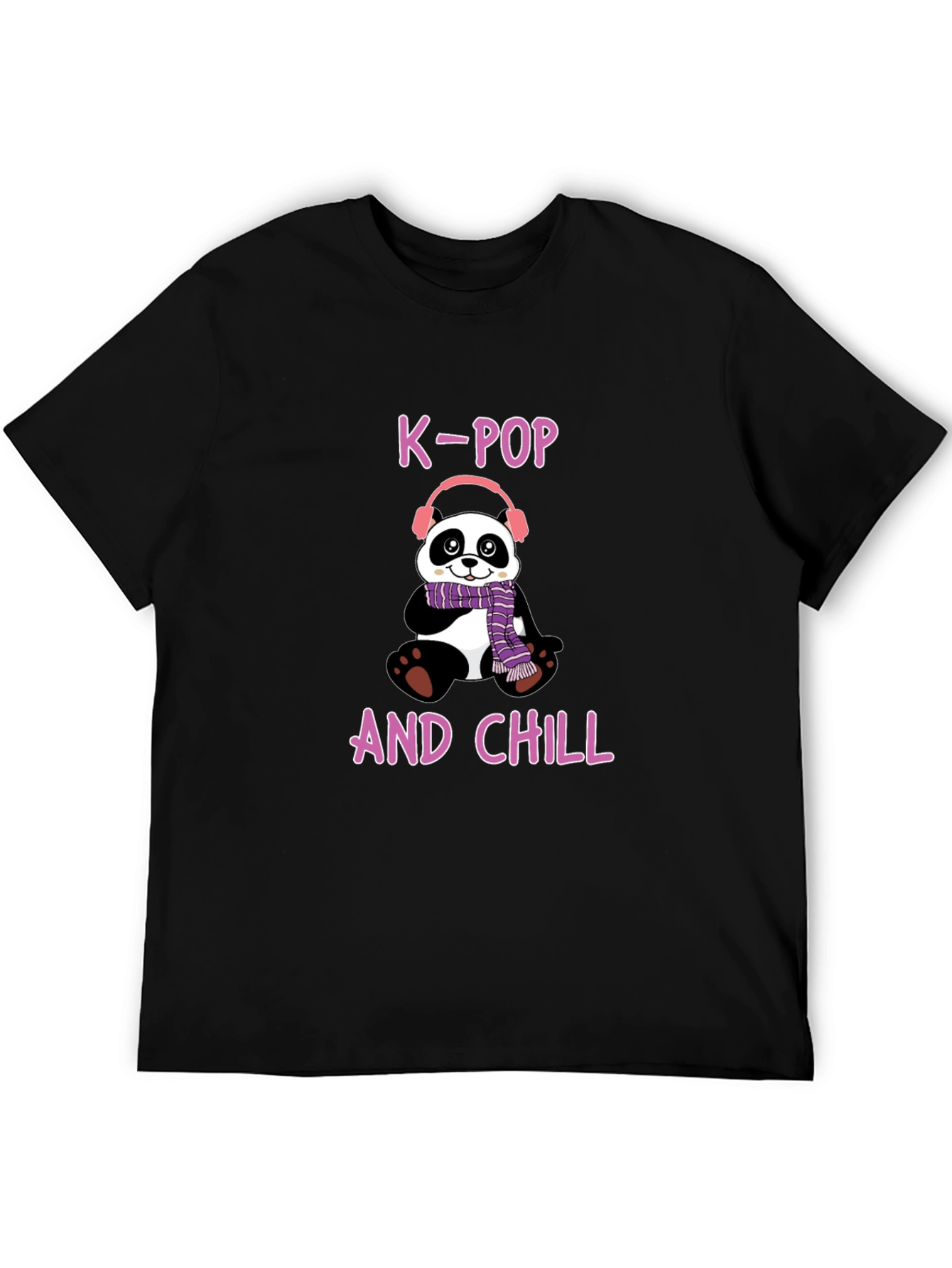 K-Pop and Chill Panda T-Shirt - Fun Music Tee