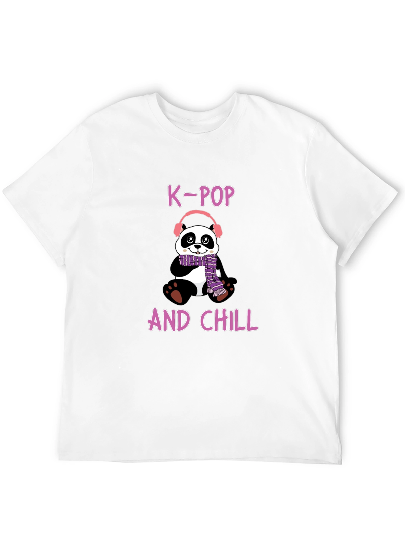 K-Pop and Chill Panda T-Shirt - Fun Music Tee