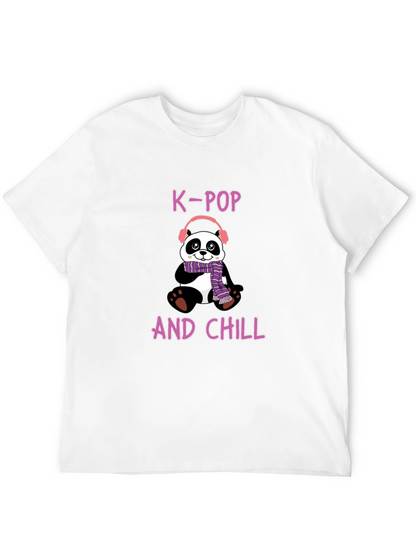 K-Pop and Chill Panda T-Shirt - Fun Music Tee