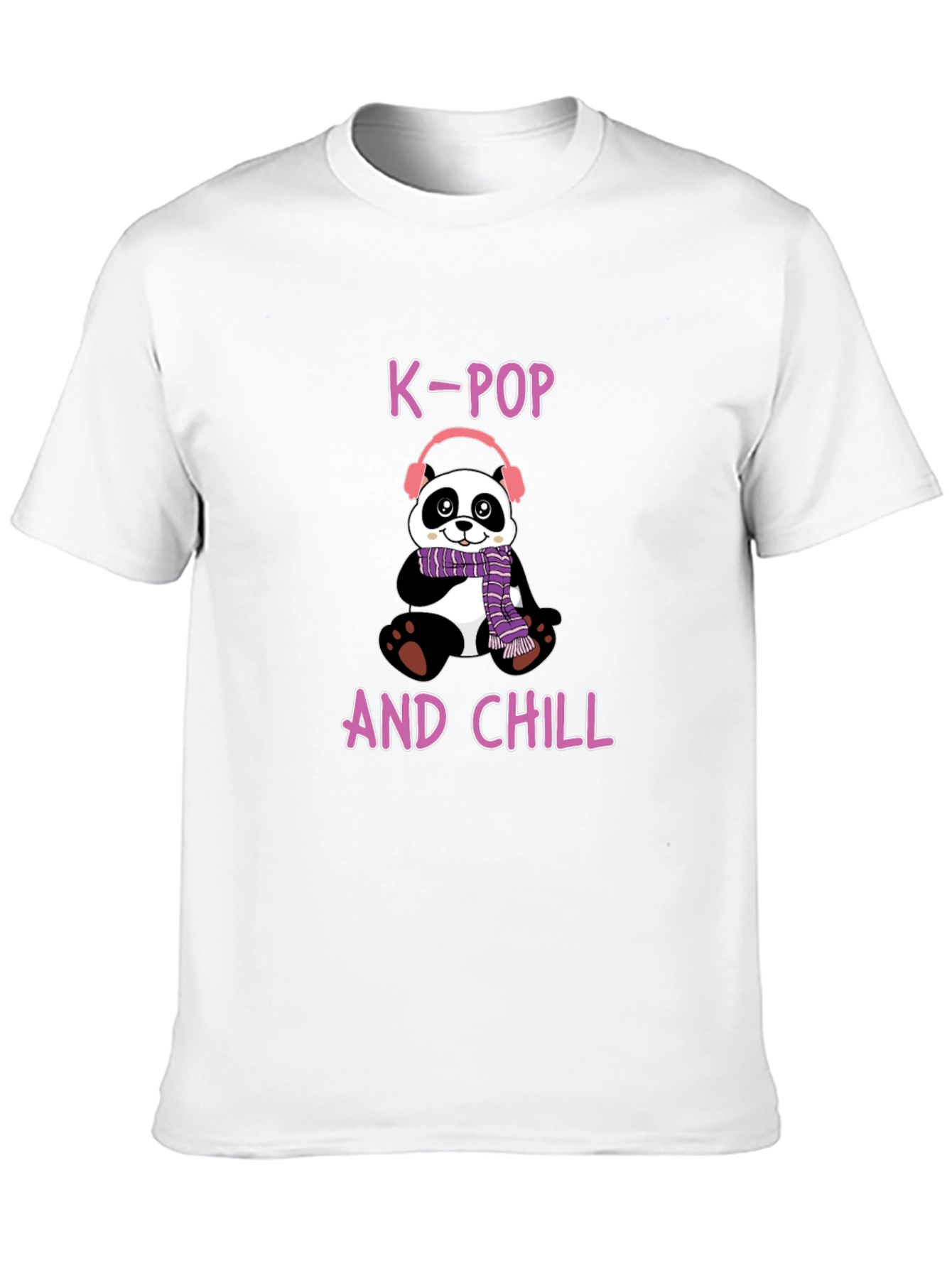 K-Pop and Chill Panda T-Shirt - Fun Music Tee