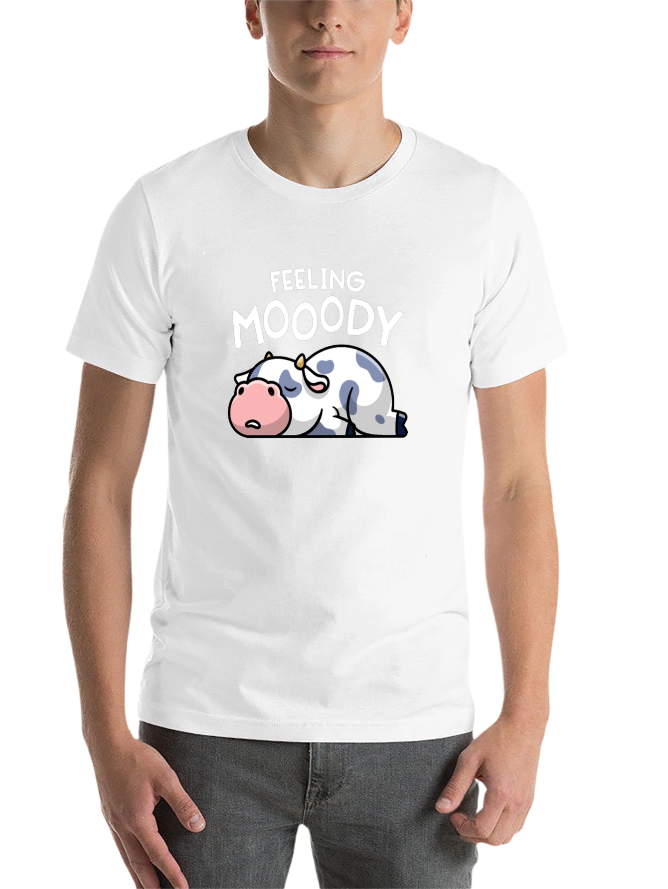 Feeling Moody Cow Graphic T-Shirt