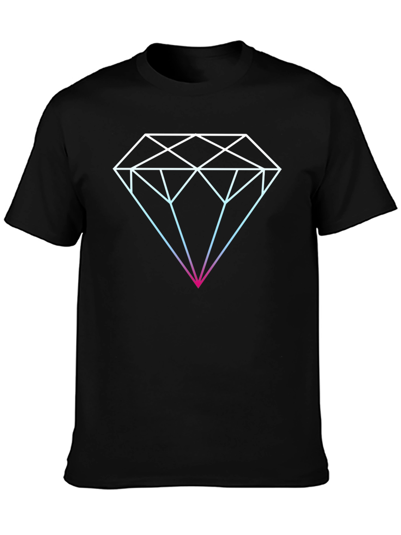 Geometric Diamond Graphic T-Shirt - Mens Black Tee