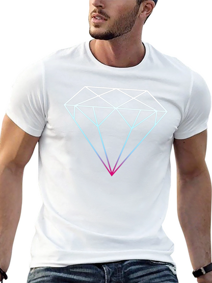 Geometric Diamond Graphic T-Shirt - Mens Black Tee
