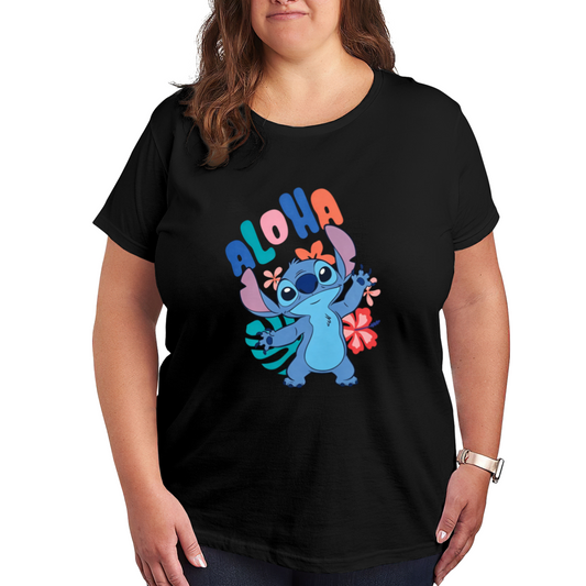 Aloha Tropical Stitch Vibrant Vacation Vibe Plus?Size Women Tee