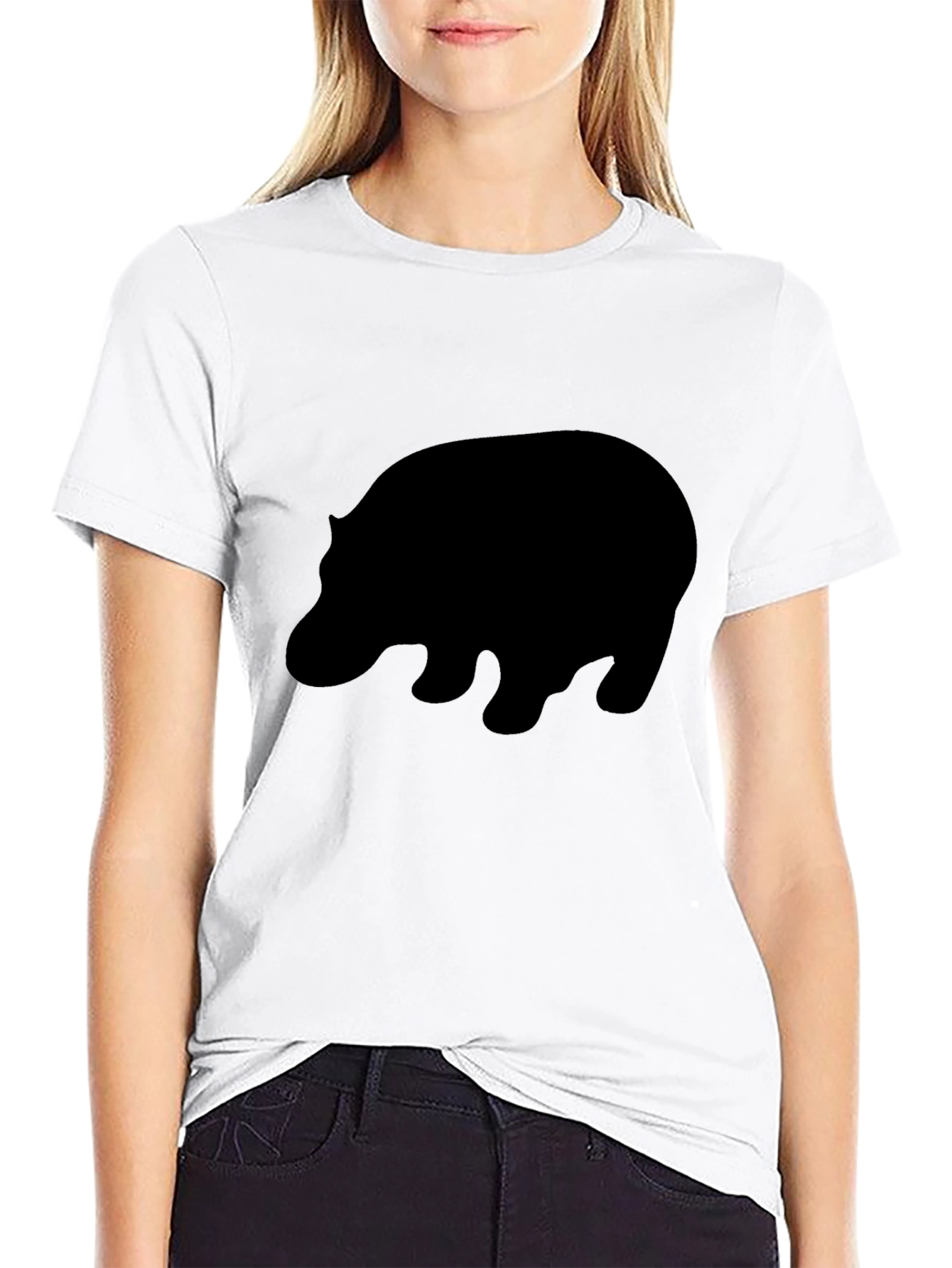 Hippo Silhouette Black T-Shirt