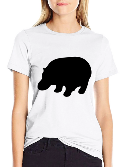 Hippo Silhouette Black T-Shirt