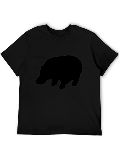 Hippo Silhouette Black T-Shirt