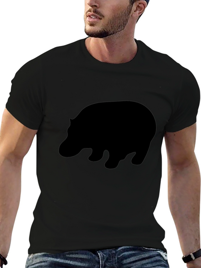 Hippo Silhouette Black T-Shirt
