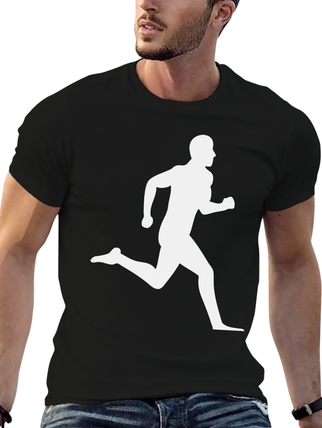 Runner Graphic Black T-Shirt - Athletic Style