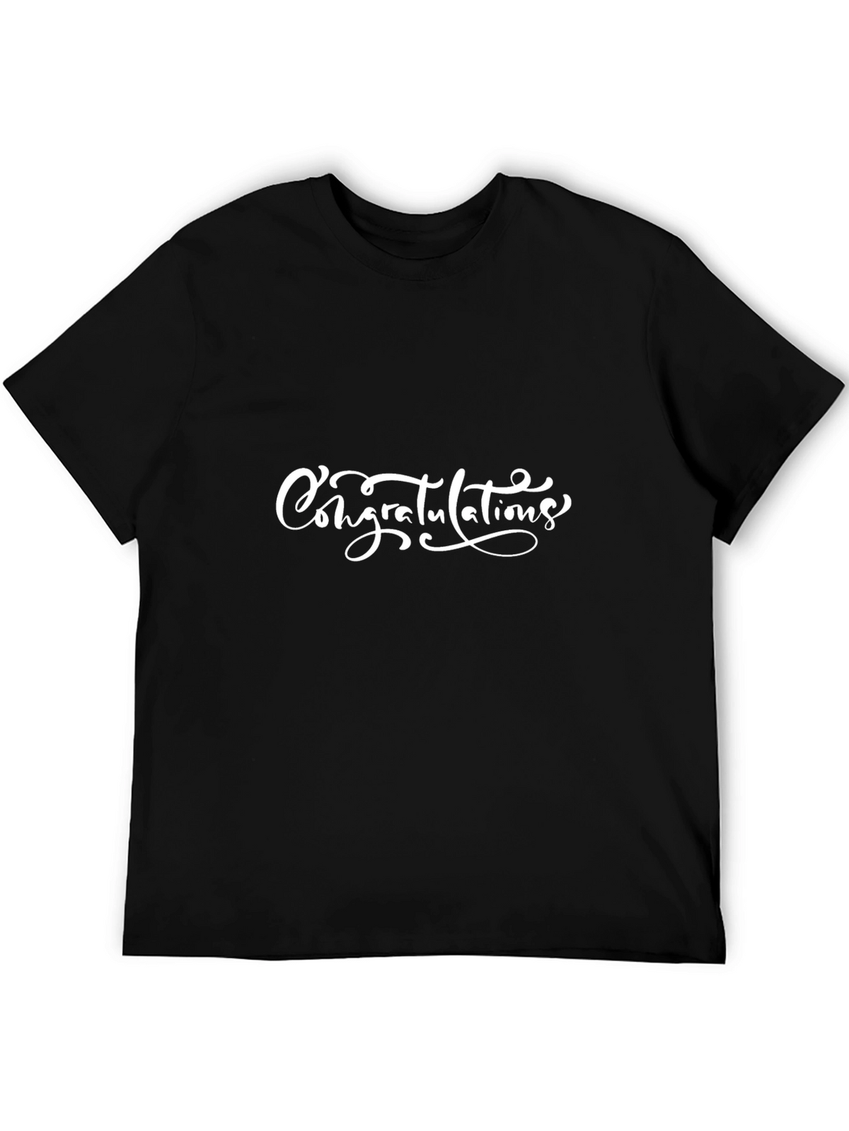 Congrats Graphic Tee - Black Cotton T-Shirt