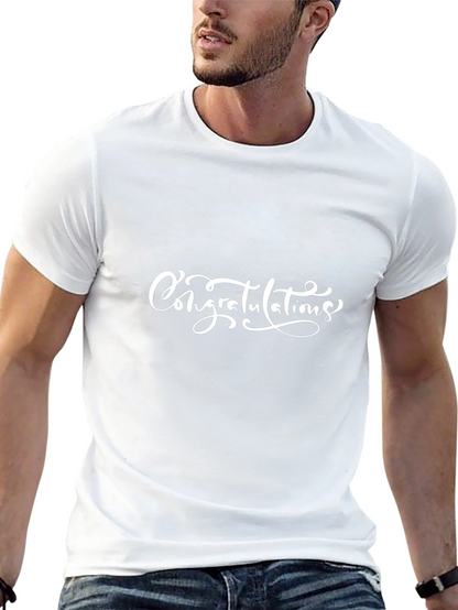 Congrats Graphic Tee - Black Cotton T-Shirt