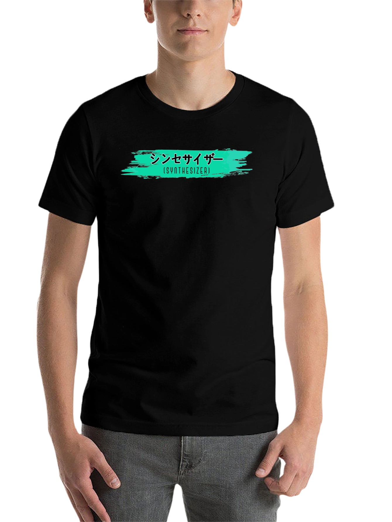 Synthesizer Graphic T-Shirt - Trendy Black Tee