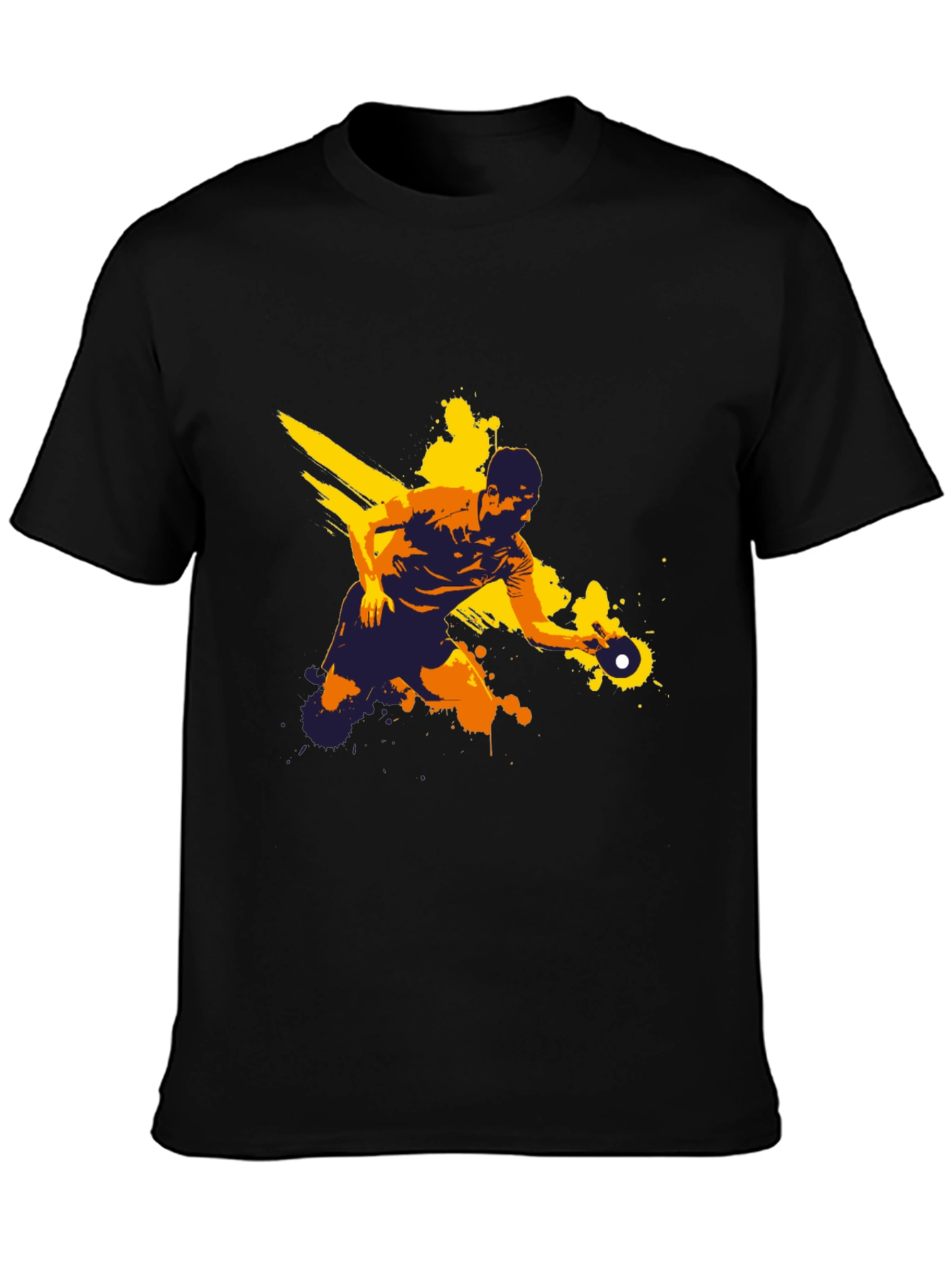 Ping Pong Player Graphic Tee - Black