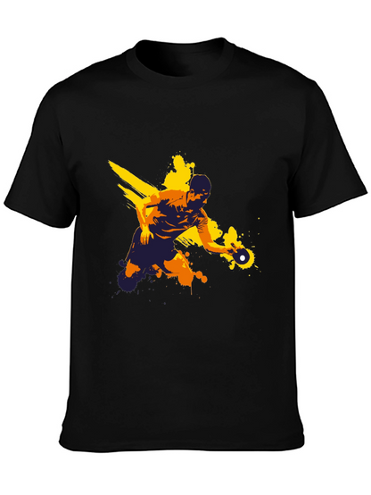 Ping Pong Player Graphic Tee - Black