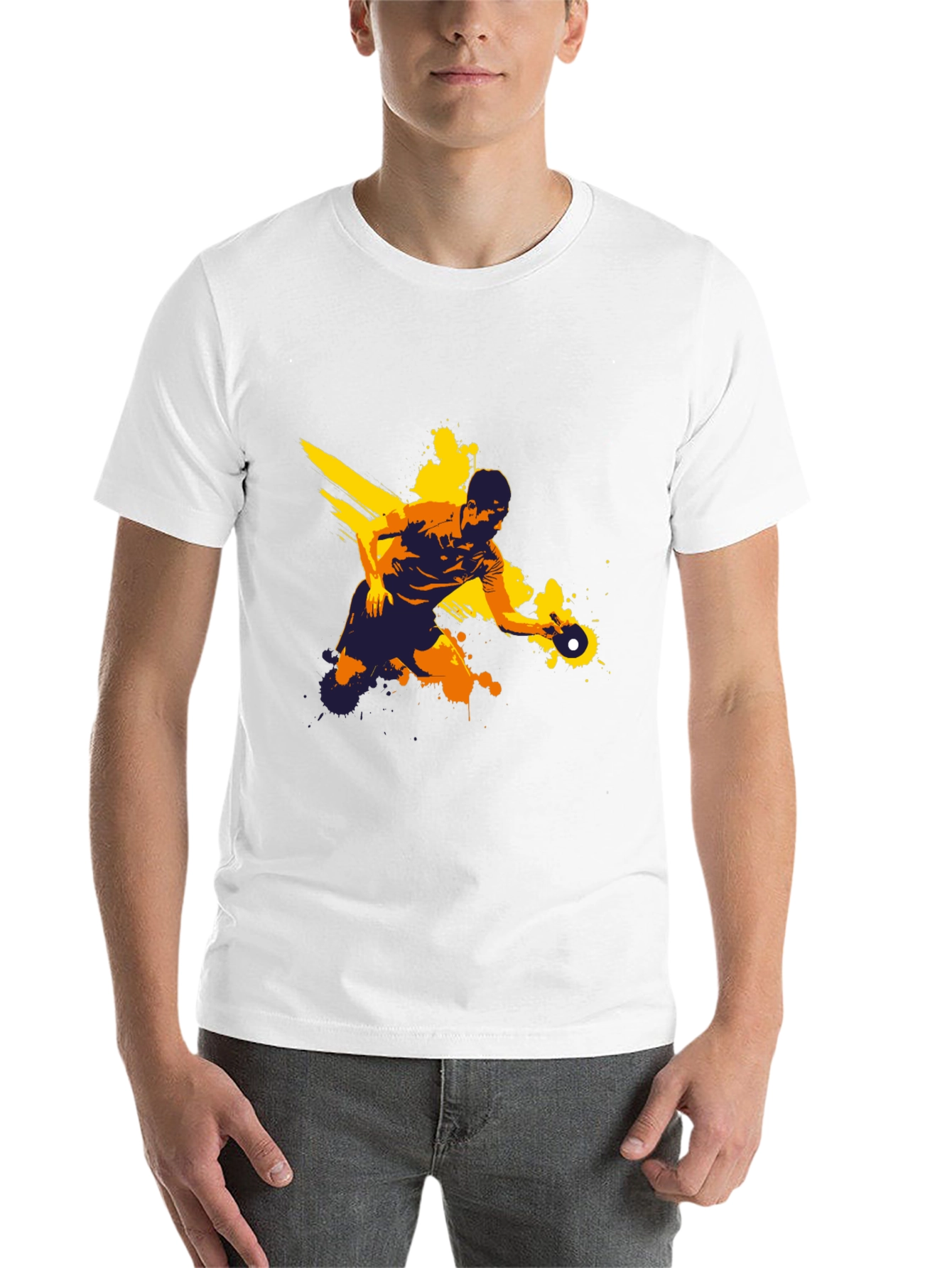 Ping Pong Player Graphic Tee - Black