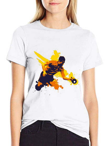 Ping Pong Player Graphic Tee - Black