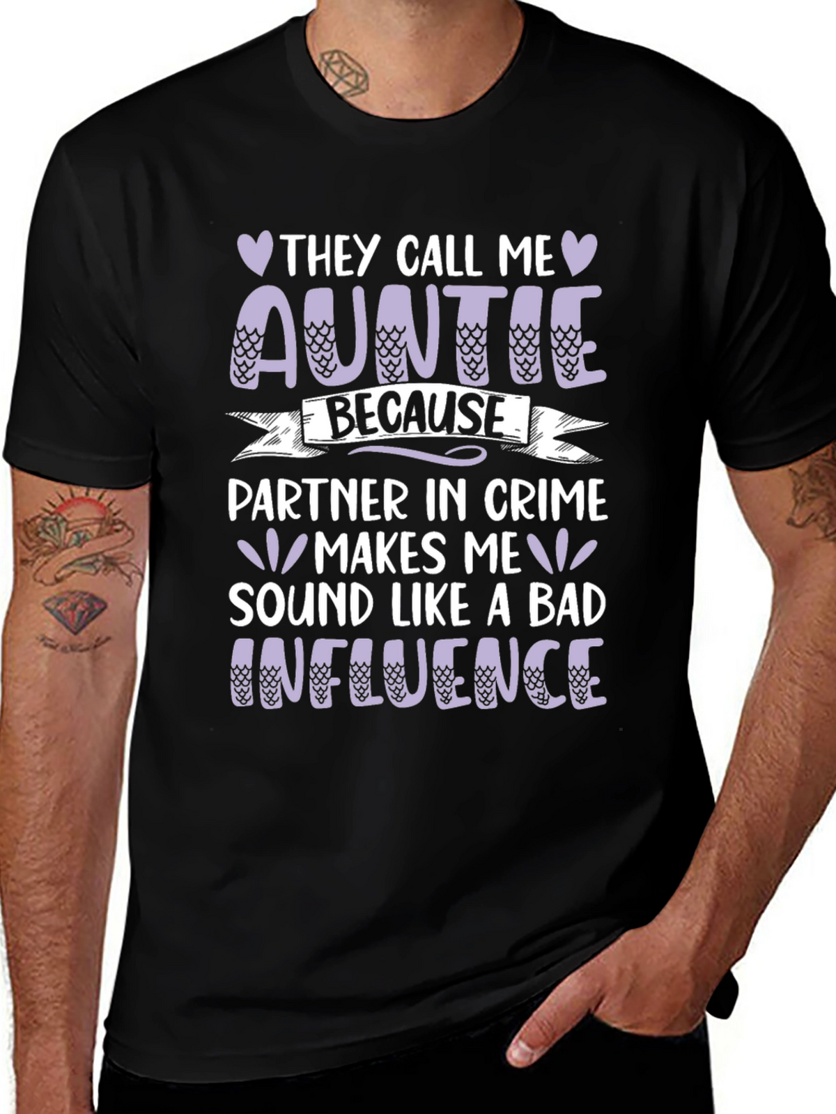 Funny Auntie T-Shirt - Bad Influence Partner in Crime