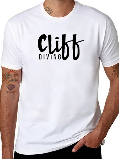Cliff Diving Black T-Shirt for Adventurous Spirits