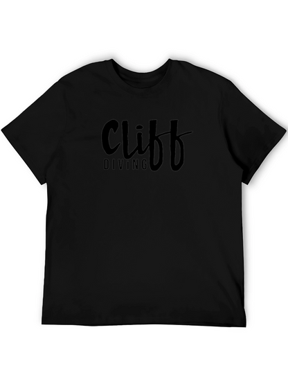 Cliff Diving Black T-Shirt for Adventurous Spirits