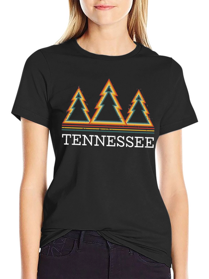 Tennessee Retro Trees Graphic T-Shirt - Black