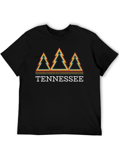 Tennessee Retro Trees Graphic T-Shirt - Black
