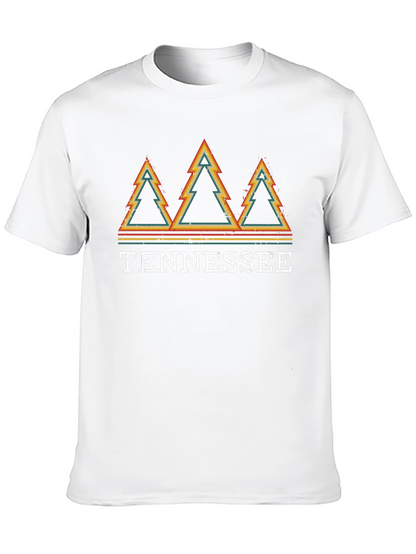 Tennessee Retro Trees Graphic T-Shirt - Black